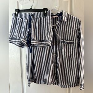 Victoria's Secret Navy and White Striped Pajama Set